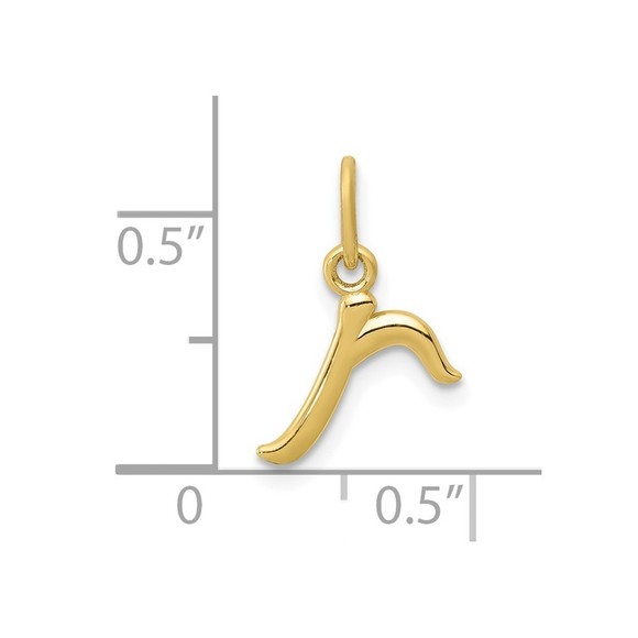10k Yellow Gold Letter r Initial Charm - Picture 2 of 4